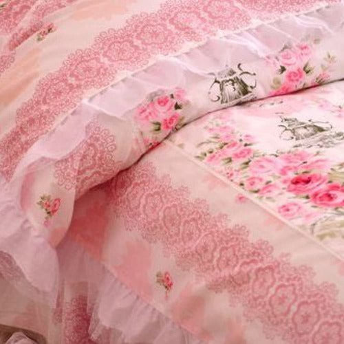 Fadfay Romantic Floral Printed Bed Set 3