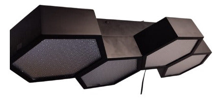 Paco Luz Plafon Hexagono Negro Panal Aluminio Led Incorporado Moderno 1