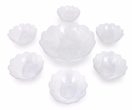 Gastronomía Bashir Set of 7-Piece Salad Bowl + 6 Glass Compoteras Roses 0