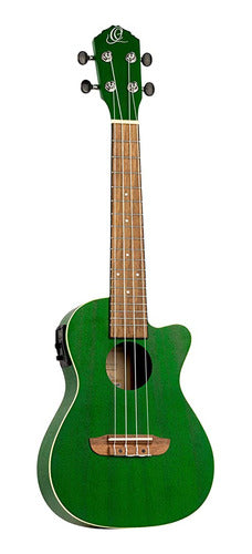 Ortega Guitars 4-String Earth Series Concert Acoustic/Electric Ukulele 0