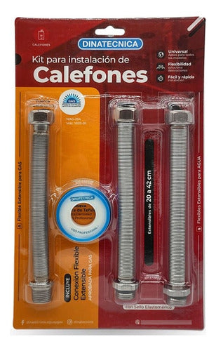 Dinatecnica Kit De Flexibles Para Instalación De Calefones 3 Flex+Teflon 0