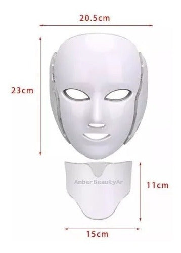 LED Facial + Neck Mask 7 Anti-Age Wrinkles Rosacea Acne 3