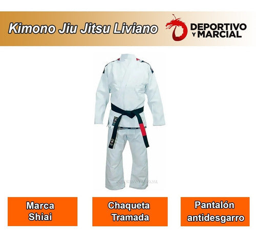 Shiai Kimono Jiu Jitsu Shiai Tokaido Liviano Brazilian Bjj Blanco 1