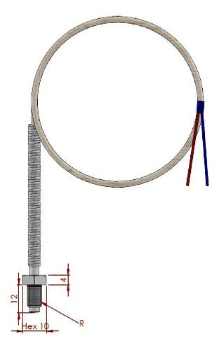 K Type Thermocouple Screw Thread Metric 6 Cable 0.5m 2