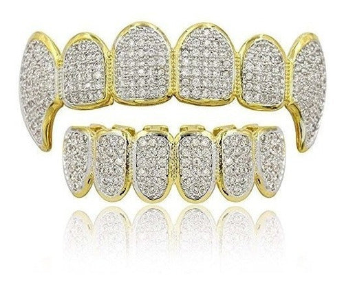 Jinao 18 Carat Gold Plated Grillz Set for Golden Teeth 0