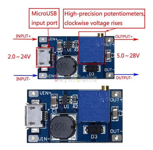 Lote 3 Regulador Elevador Voltaje Step Up 2-24v A 5v-28v Emn 3