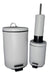 Stainless Steel Trash Can Set with Pedal and Brush - 3L & 12L 1