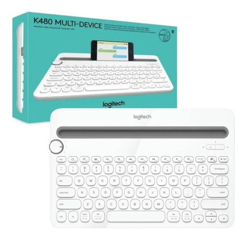 Teclado Logitech K480 Bluetooth Blanco, Ideal Para Tv 0