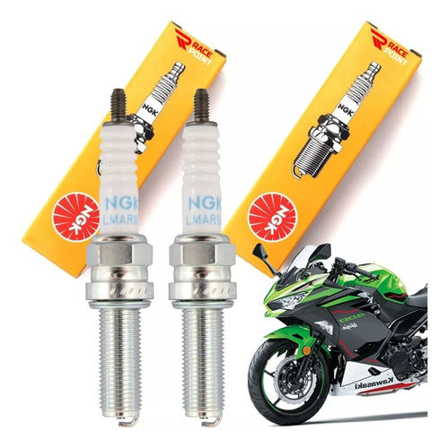 Kit 2 Bujias Ngk Lmar9g Kawasaki Z400 Ninja 400 Japon 1