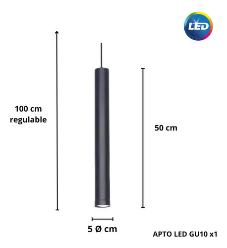 San Justo Iluminación Luz Lámparas Techo Colgantes Cilindro Tubular 50 Cm Led Sji 1