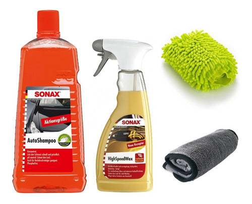 Sonax Complete Car Wash Kit - Shampoo + Wax 0