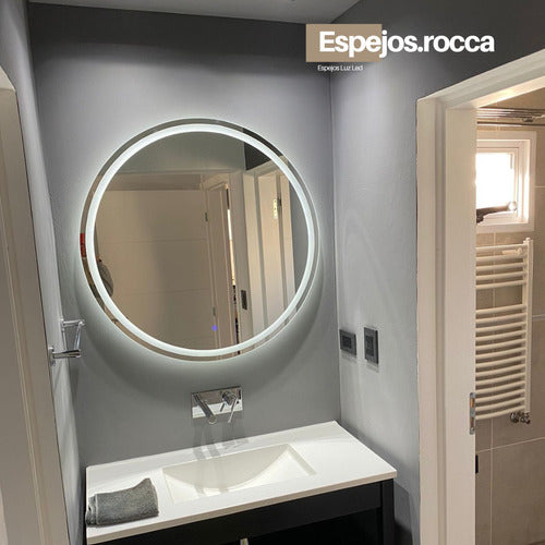 Espejos Rocca Circular LED Bathroom Wall Mirror 50cm Touch On Off Dimmer 1