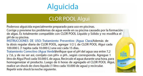 Alguicida Algui  Clorpool  Botella 2 Lt - Ynter Industrial 1