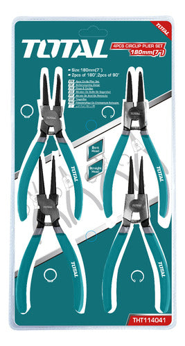 Total Tools Set of 4 Secure Pliers - 180mm, 7 Inches 0