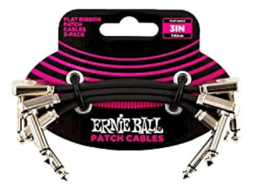 Cable De Conexión De Cinta Plana De Ernie Ball, Paquete De 3 0