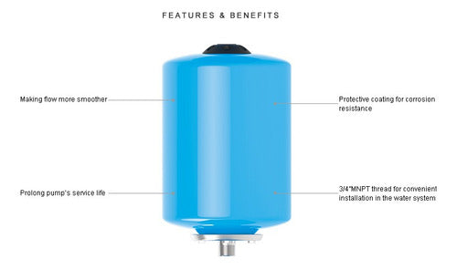 Tanque Acumulador De Água Pressurizada Seaflo 8 Litros 3