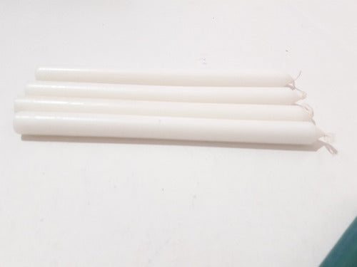 Set of 6 White Long Slim Candles by Mahalpiedras 4