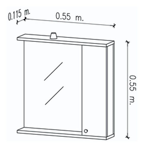 Espejo Peinador Botiquin Amube 55x55 Luz Blanco 1