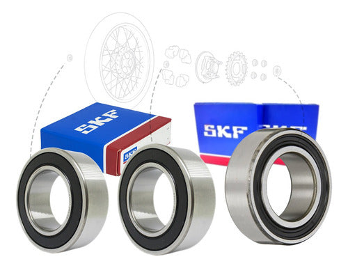 SKF Kit 3 Rear Wheel Bearings Honda Falcon NX 400 0