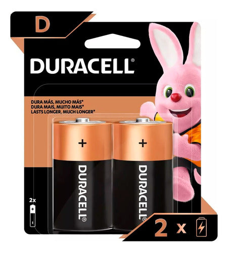 Duracell Alkaline D Batteries 2-Pack - Extended Lifespan 0