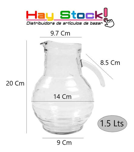 Rigolleau Spiral Glass Jug 1.5 Liters Wholesale - Pack of 6 1