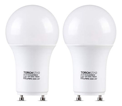 Torchstar LED GU24 Base A19 Dimmable Light Bulbs, 9.5W (60W Equivalent) 0