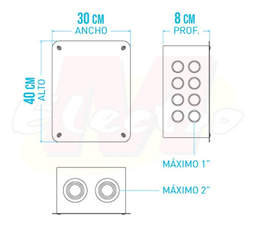 Caja De Paso Chapa Metal 30x40x8 E Forli Electro Medina 2