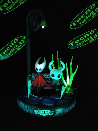 Diorama De Hollow Knight Y Hornet Con Luces 2