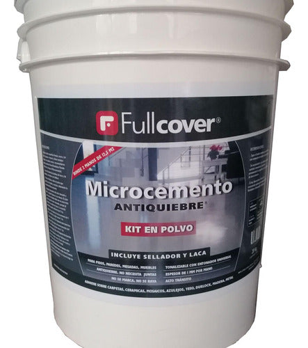 Full Cover Microcemento Antiquiebre 12.5 M2 Kit Fullcover Sellador Laca 0