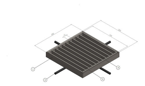 Rejilla Para Bajada Pluvial 20 X 20cm Galvanizada Con Marco Ed-rbp200g 1