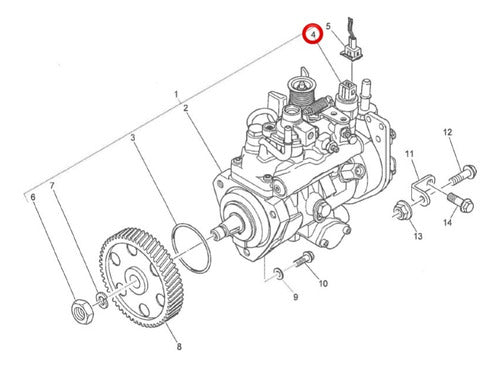 1766219 Solenoide Da Bomba Injetora P/ Retro Cat 315b 12v 1