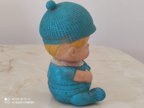 Muñeco Vintage Niño Pequeño De Goma Con Chifle 2