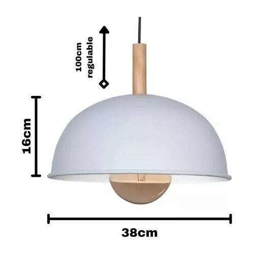 San Justo Iluminación Modern Nordic Hanging Light Wood Vig 1