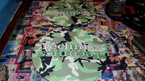 Technics Camuflado Slipmat Paño Para Bandejas Material Latex 7