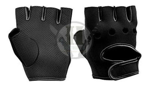 SBK Tactical Gloves Black Elasticized Cut Finger Neoprene 1