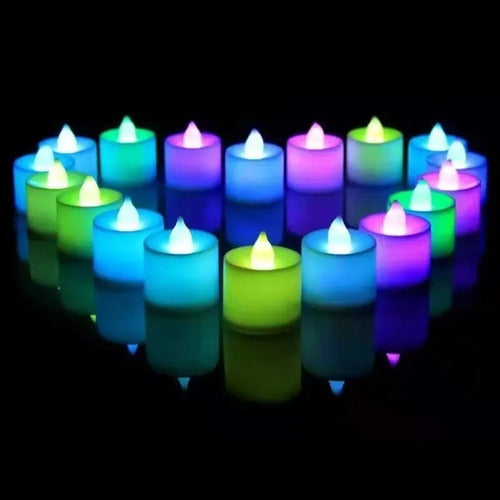 Velas Led 24 Piezas Multicolor Decoracion Souvenir 4