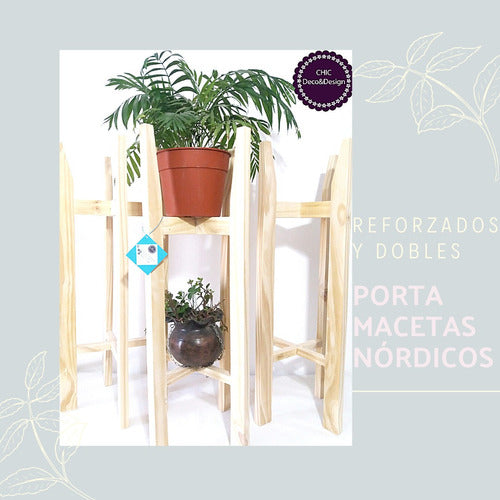 CHIC DECO & DESIGN Porta Maceta De Madera Nórdico 0