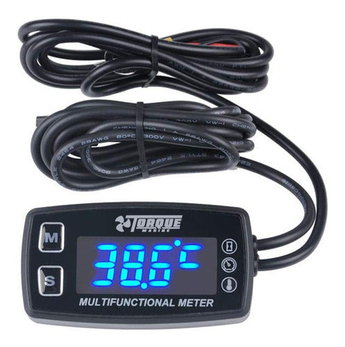 Digital RPM Tachometer 12V Temperature Hour Meter LED Motorcycle 0