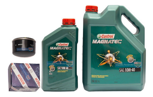 Bosch Oil Filter + Castrol Magnatec 10W40 5 Liters Renault Megane 2 1.5 DCI 2006 2007 0