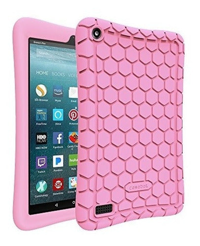 Fintie Silicone Case for All New Amazon Fire 7 - Pink 0