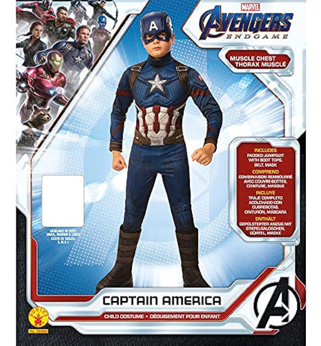 Vengadores 4 Deluxe Capitan America Disfraz Y Máscara 2