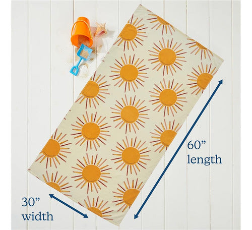 Sun Sprouts 100% Cotton Beach Towel Sun Pattern 1