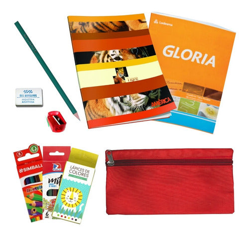 Kit School Supplies Set 5 Products + Primary Pencil Case 0