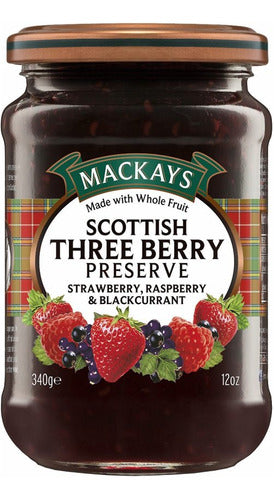 Mackays Scottish 3 Berry Preserve Strawberry Raspberry Blackcurrant 340 Grs 0