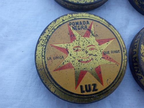 4 Antiguas Latas De Pomada Para Calzado  Luz  Negra 50 Grs 1