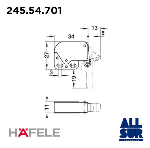 Häfele Push Open Codo 0 Hinges 2 Units + Mini Latch Retainer 2