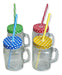 Colorful Polka Dot Glass Jar with Straw - Set of 24 Units 3