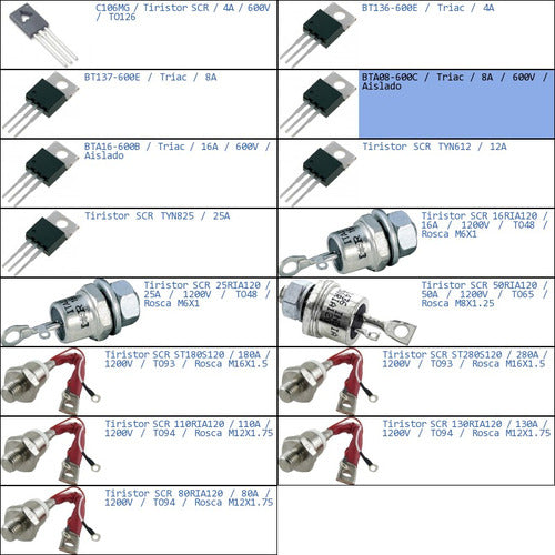 Abebashop BTA08-600C Triac 8A 600V Isolated 1