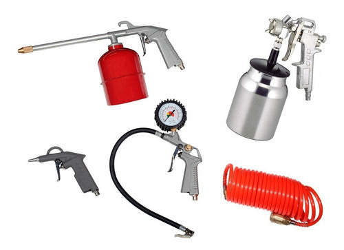 Generic Kit 5 Pneumatic Tools Air Compressor Suction Gun 0