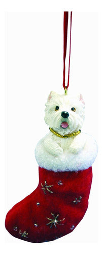 Westie - Figura Decorativa De Navidad Con Diseo De Pap Noel, 0